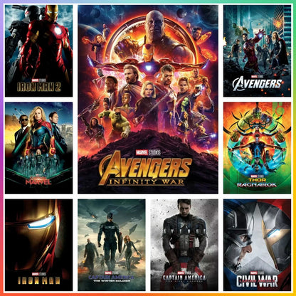 Poster de films Marvel - Canvas sans cadres